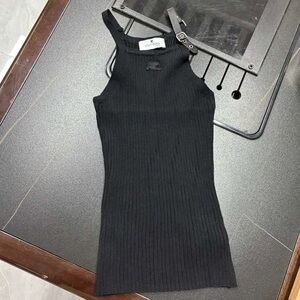 Elegant Black Ribbed Tank Top